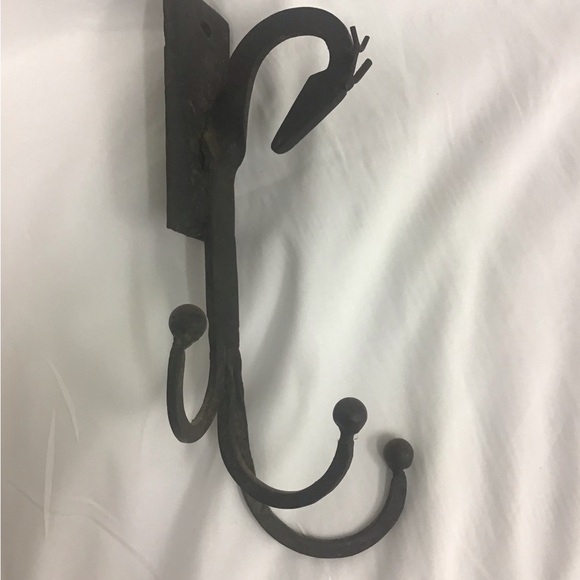 3 Hook Wrought Iron Wall Hat Hanger- Deer or Horse - Picture 2 of 14